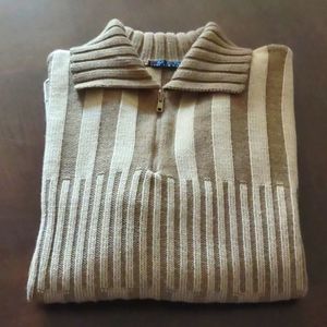 MEN Love Sex Money sweater Made in Italy size L beige with light brown N…